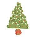 Cloudy Christmas pine tree with bow for decoration on Christmas holiday event Royalty Free Stock Photo
