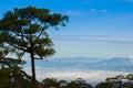 A cloudy with clear sky on moutain at winter Royalty Free Stock Photo