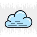 Cloudy, cloudiness or overcast icon for weather forecast application or widget. Cloud closeup. Color version on light