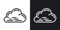 Cloudy, cloudiness or overcast icon for weather forecast application or widget. Cloud closeup. Two-tone version on black
