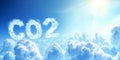 Cloudy CO2 Letters Forming in the Atmosphere Under Sunlight, Highlighting Climate Change Issues Royalty Free Stock Photo