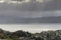 A cloudy dawn on Loch Hourn water on Isle of Skye Royalty Free Stock Photo