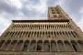 A cloudy day in Arezzo: a view of the city`s bell towers, towers, and roofs from the Confraternita dei Laici tower