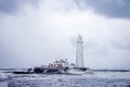 Saint Mary Lighthouse in the North Sea Royalty Free Stock Photo