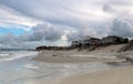 Cloudy day at Atlantic ocean beach. Royalty Free Stock Photo