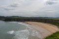 Cloudy day in Beautiful Beach, Langre, Cantabria, Spain