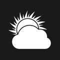 Cloudy day Icon. White weather icon Royalty Free Stock Photo