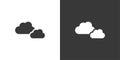 Cloudy day. Isolated icon on black and white background. Weather vector illustration Royalty Free Stock Photo