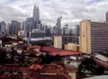 Cloudy day kuala Lumpur twin tower Royalty Free Stock Photo