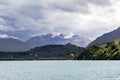 Cloudy day at Lake Wakatipu. New Zealand, South Island Royalty Free Stock Photo