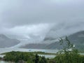 Cloudy day at the Mendenhall Glacier park, Juneau, Alaska Royalty Free Stock Photo