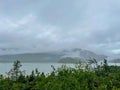 Cloudy day at the Mendenhall Glacier park, Juneau, Alaska Royalty Free Stock Photo