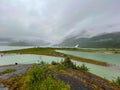 Cloudy day at the Mendenhall Glacier park, Juneau, Alaska Royalty Free Stock Photo