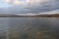 Cloudy day over the lake Royalty Free Stock Photo