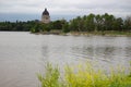 Cloudy day Saskatchewan Legislature building Wascana Lake view