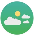 cloudy day, sunny cloudy isolated vector icon which can be easily edit or modified Royalty Free Stock Photo