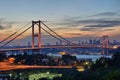 One of the istanbul evening view on bosphorus bridge Royalty Free Stock Photo