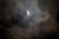 Cloudy day during a total solar eclipse