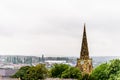 Cloudy Day view of The Holy Sepulchre Church over Northampton UK Cityscape Royalty Free Stock Photo