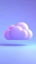 Cloud Computing Concept: Glossy Purple Cloud on a Gradient Blue Background Royalty Free Stock Photo