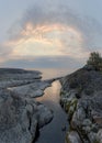 Cloudy evening on lake Ladoga