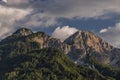 Cloudy evening under Mittagskogel hill on Slovenia and Austria border