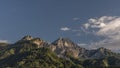 Cloudy evening under Mittagskogel hill on Slovenia and Austria border