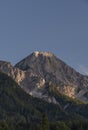 Cloudy evening under Mittagskogel hill on Slovenia and Austria border