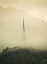 Cloudy foggy day and a tower Royalty Free Stock Photo