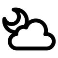 Cloudy, forecast bold outline vector icon which can easily modify or edit