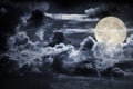 Cloudy full moon night