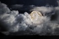 Cloudy full moon night sky