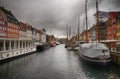 A cloudy harbor of KÃÂ¸benhavn, Denmark Royalty Free Stock Photo