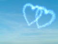 Cloudy heart on blue sky Royalty Free Stock Photo