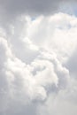 Cloudy heaven skies beautiful panorama. Filled background. Vertical portrait orientation Royalty Free Stock Photo