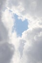 Cloudy heaven skies beautiful panorama. Vertical portrait orientation Royalty Free Stock Photo