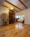 Cloudy home - wooden room Royalty Free Stock Photo