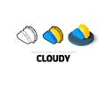 Cloudy icon in different style