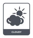 cloudy icon in trendy design style. cloudy icon isolated on white background. cloudy vector icon simple and modern flat symbol for Royalty Free Stock Photo