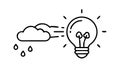Cloudy Idea Lightbulb, Brainstorming Innovation Concept, vector design Generative AI Royalty Free Stock Photo