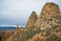 January day at the cave fortified city of Uchisar. Cappadocia, Turkey Royalty Free Stock Photo