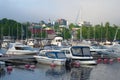 Cloudy June morning in the harbour of Lappeenranta Royalty Free Stock Photo