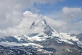 Cloudy Matterhorn peak, Switzerland Royalty Free Stock Photo