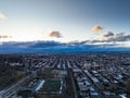 Cloudy Montreal City Skyline at sunrise, Quebec, Canada Royalty Free Stock Photo