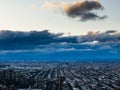 Cloudy Montreal City Skyline at sunrise, Quebec, Canada Royalty Free Stock Photo