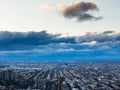 Cloudy Montreal City Skyline at sunrise, Quebec, Canada Royalty Free Stock Photo