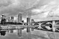 Cloudy morning in Minneapolis. Royalty Free Stock Photo