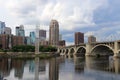 Cloudy morning in Minneapolis. Royalty Free Stock Photo