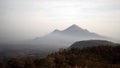 Cloudy morning at Mount Penanggungan, East java, Indonesia, landscape wallpaper, high quality image Royalty Free Stock Photo