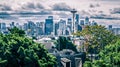 Cloudy morning over seattle washington skyline